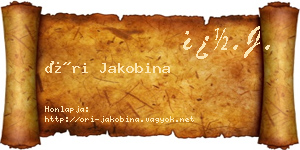 Őri Jakobina névjegykártya